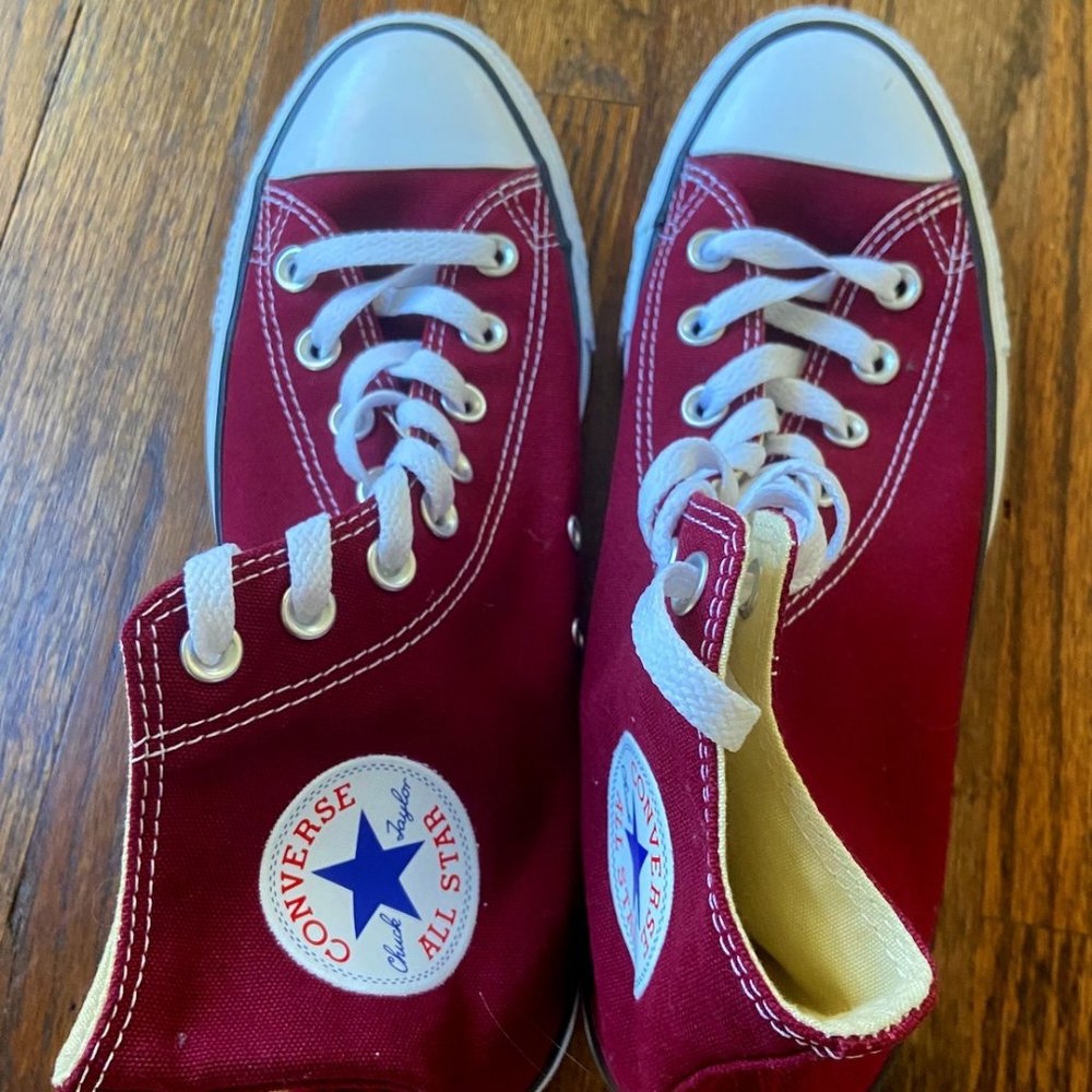 Maroon High Top Converse